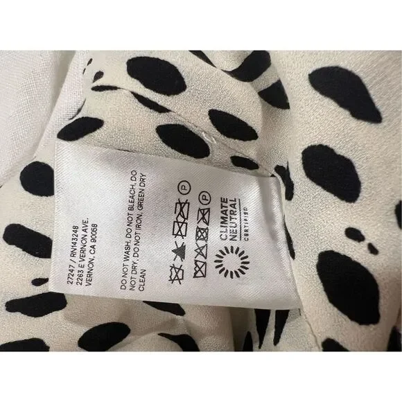 Reformation Women's Cream Black Cheetah Print Ellora Top Size 0 NWOT - Picture 7 of 7
